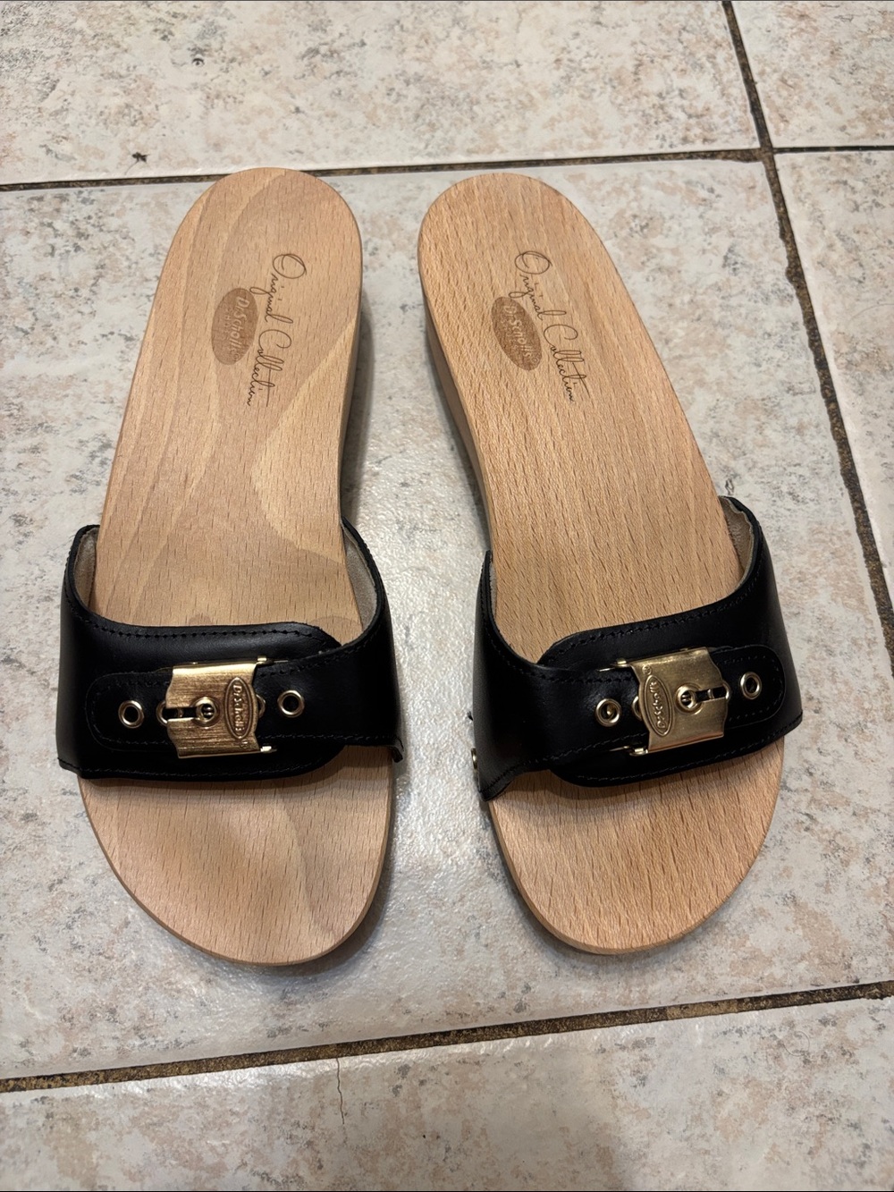 Dr. Scholl's Women’s Original Collection, Black Buckle, size 7, Like New